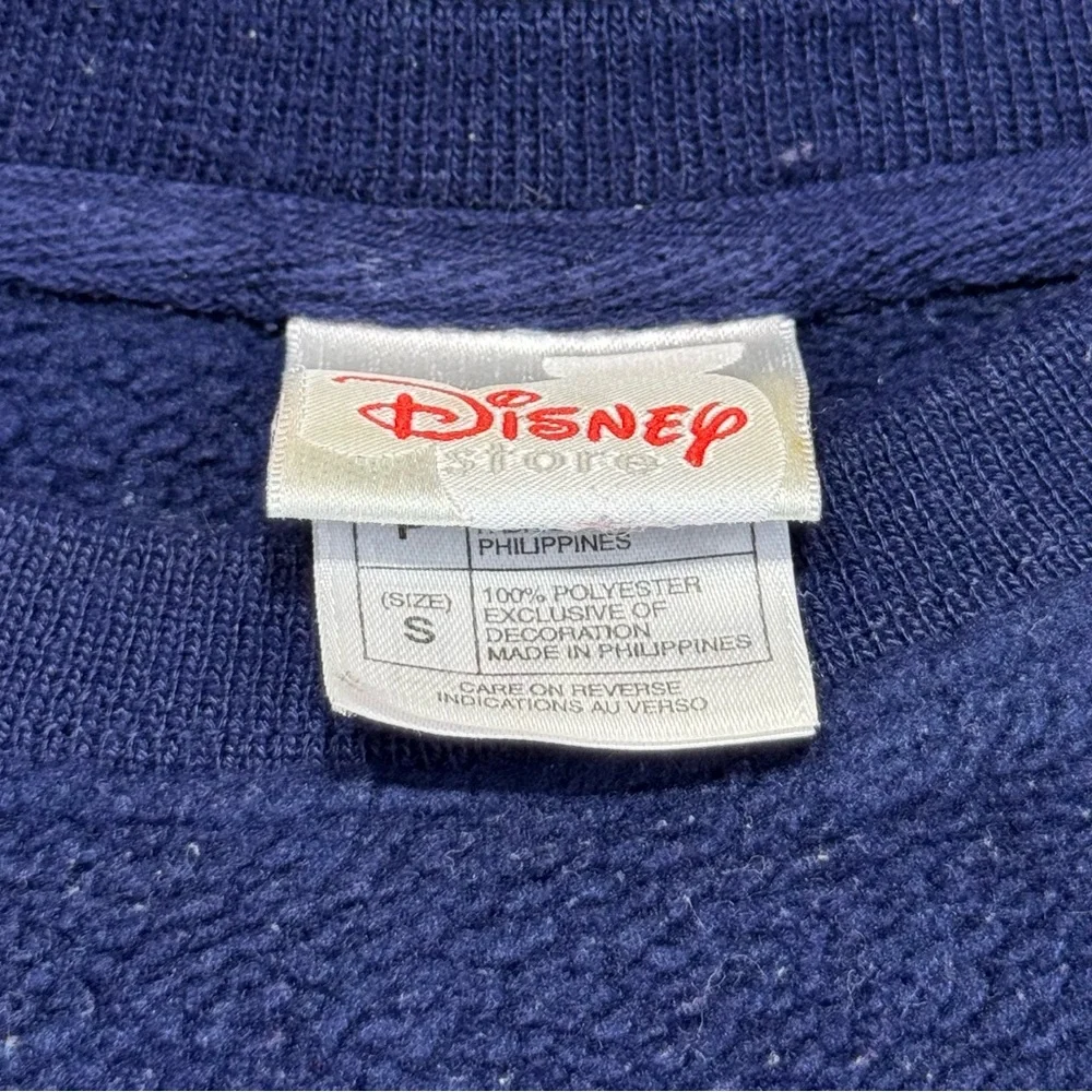 “No Bother Bear” Winnie The Pooh Fleece Crewneck Sweater Size Small Navy Blue - Picture 3 of 4